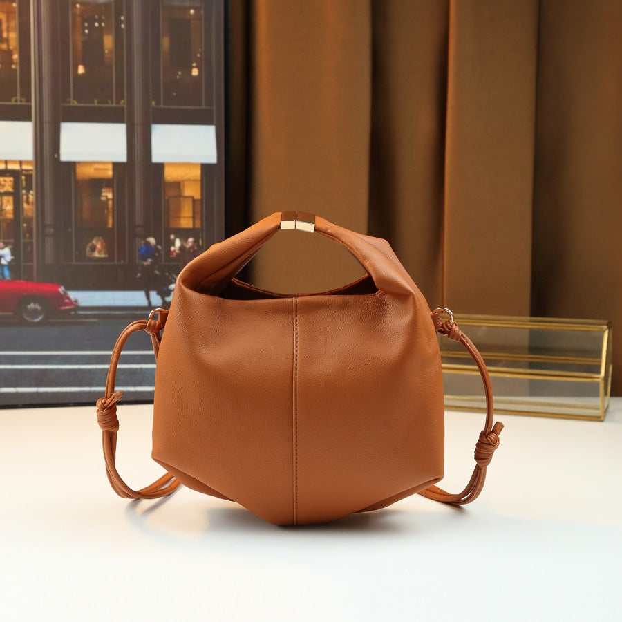Pebble Grain Bento Bag for Women Minimalist Shoulder Crossbody Handbag, Niche Versatile Purse with Clean Solid Color Design