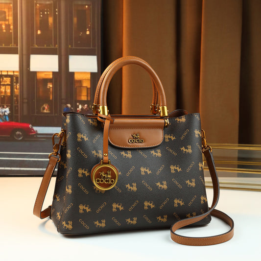 Vintage Print Tote Bag for Women Large Capacity Commuter Shoulder Crossbody Handbag, Premium Versatile Purse with Timeless Pattern Design