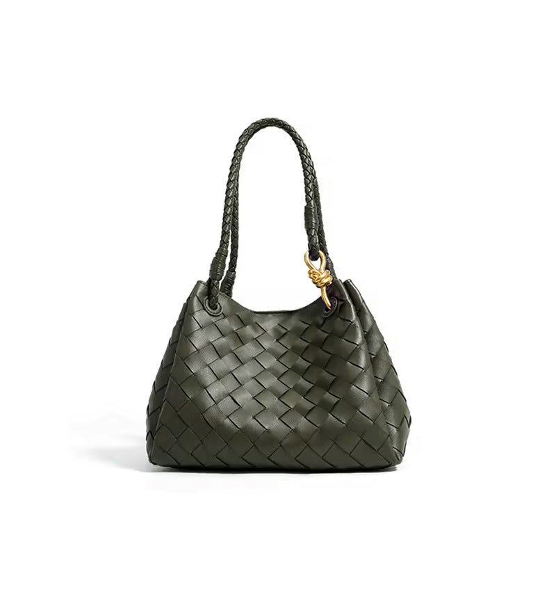 Split Cowhide Handwoven Tote Bag for Women Minimalist Versatile Shoulder Handbag, Bestselling Textured Purse with Artisan Craftsmanship
