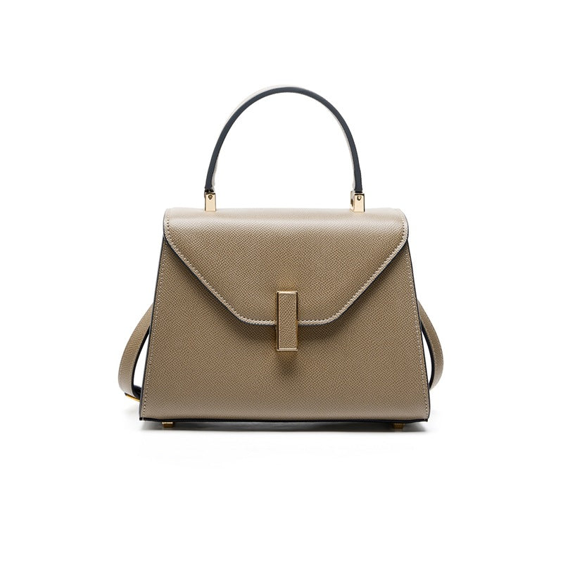 New Kelly-Style Niche Designer Bag in Genuine Leather, Large Capacity Shoulder Crossbody Top Handle Purse, Premium Fashionable Handbag for Women