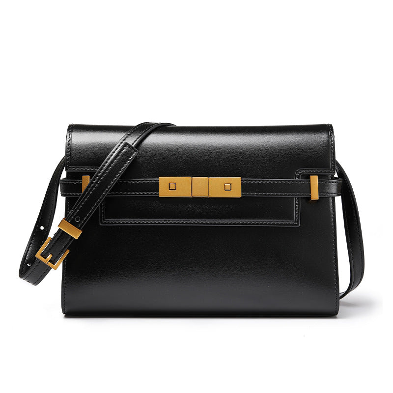 New Arrival Vintage Croc-Effect Baguette Messenger Bag for Women, A Genuine Leather Underarm Top-Handle Handbag with Manhattan-Style Structured Design