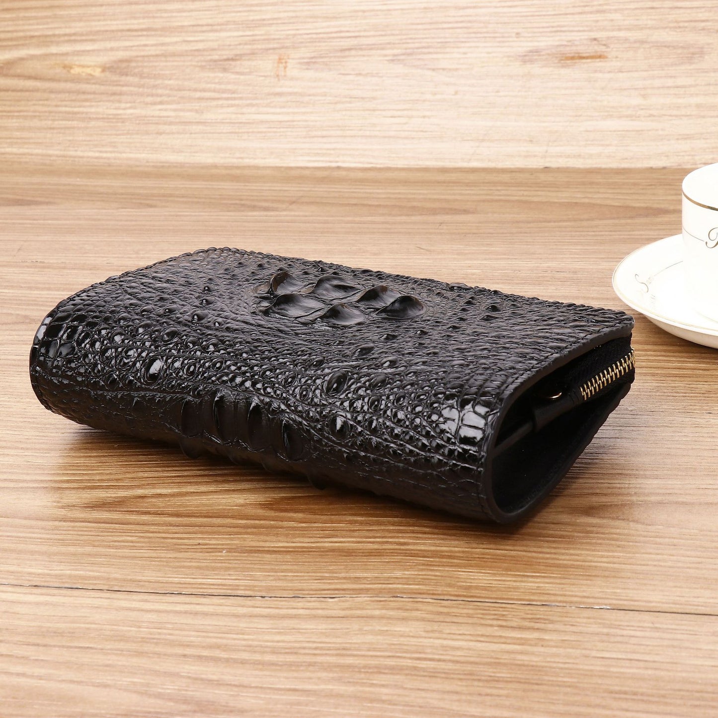New Arrival Croc-Effect Long Wallet for Men, A Large Capacity Clutch Handbag with Multiple Card Slots & Convenient Phone Pouch