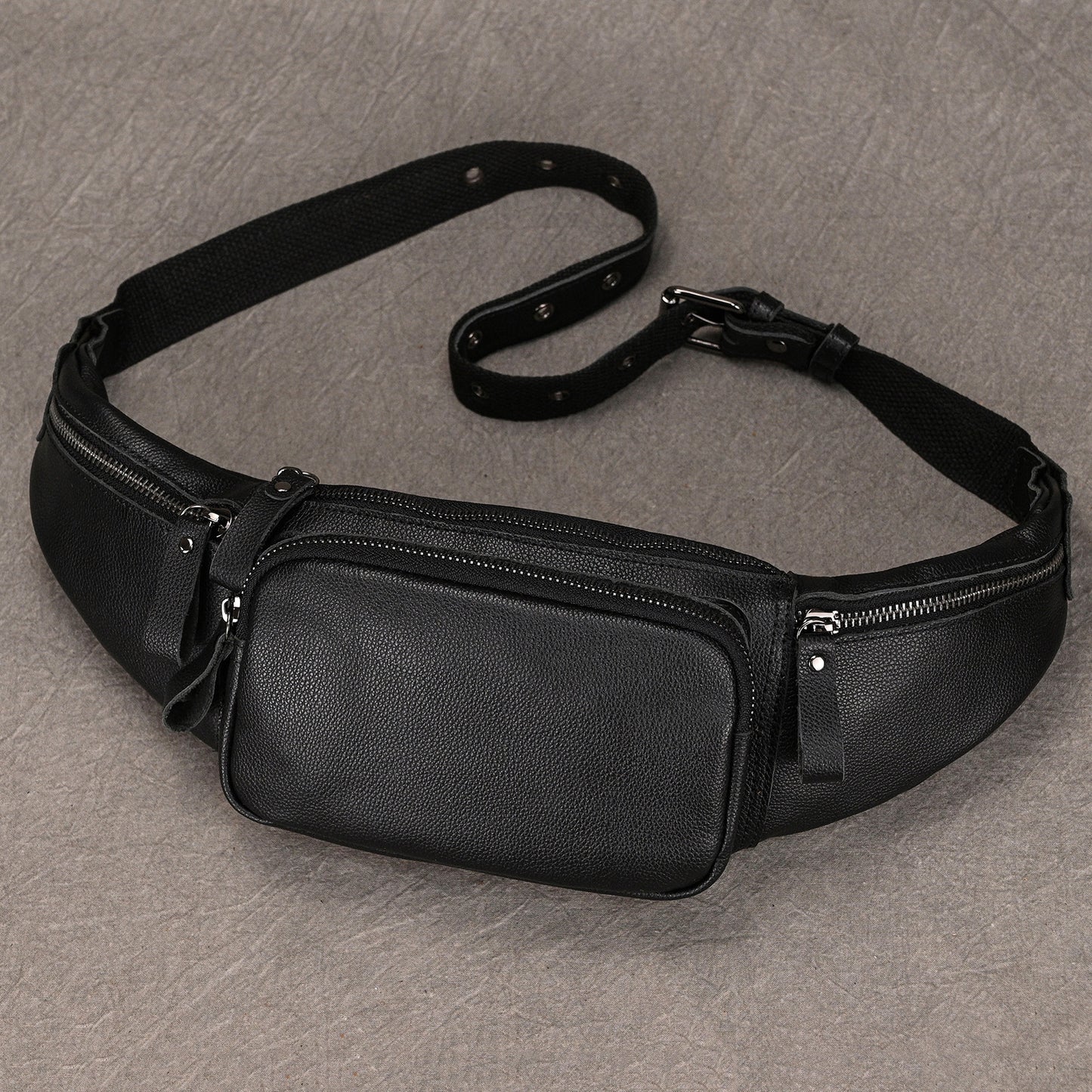 Crazy Horse Leather Multifunctional Waist Chest Bag, Outdoor Sports Crossbody Phone Pouch for Men and Women