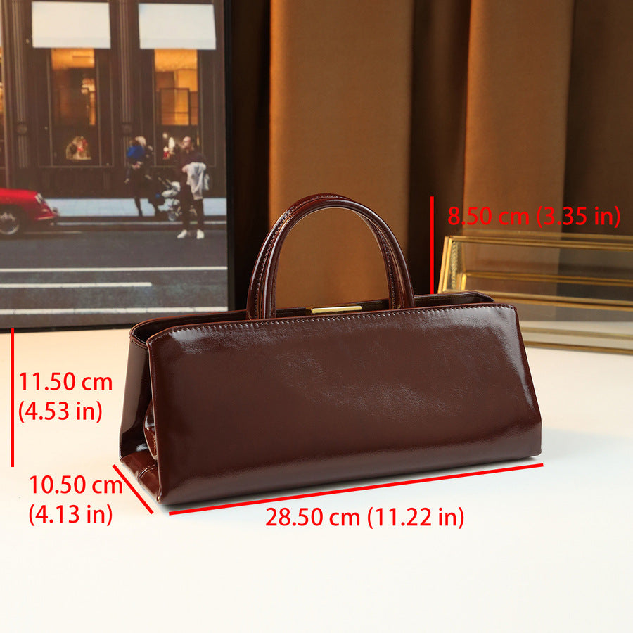 New Arrival Light Luxury Solid Color Square Clutch Bag for Women, A High-Texture Top-Handle Underarm Shoulder Handbag with Multi-Layer Design