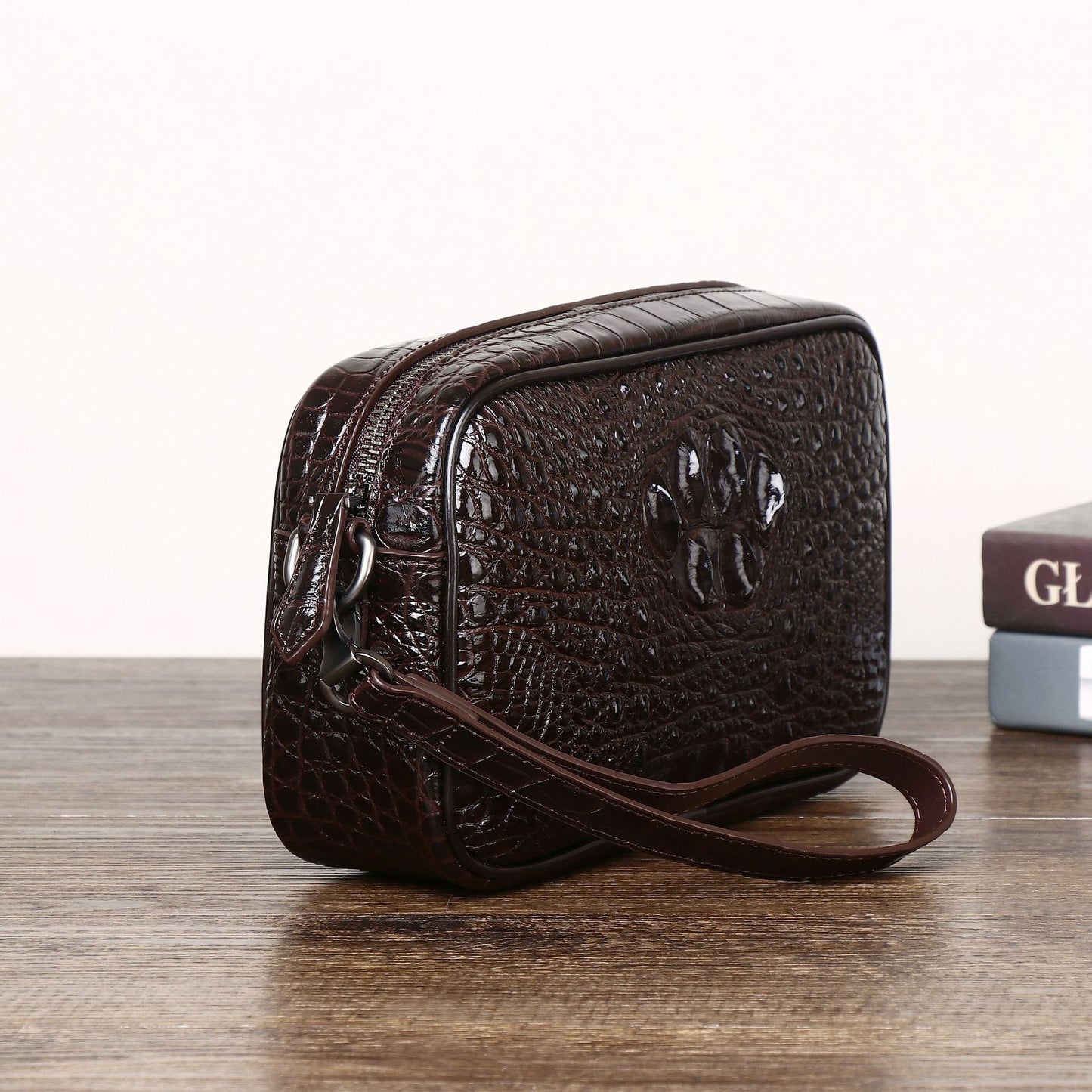 New Arrival Croc-Effect Small Shoulder Bag for Men, A Minimalist Versatile Casual Crossbody Backpack with Urban Simple Style, Perfect Everyday Bag