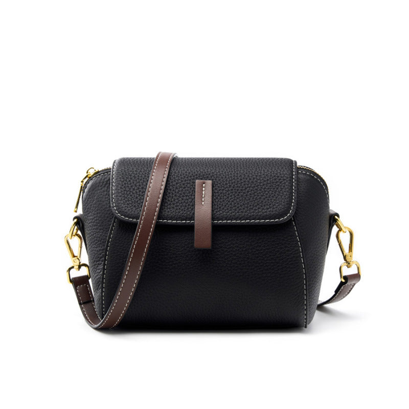 White Genuine Leather Shoulder Crossbody Bag, Spring Summer Niche Designer Versatile Purse, Stylish Handbag for Women