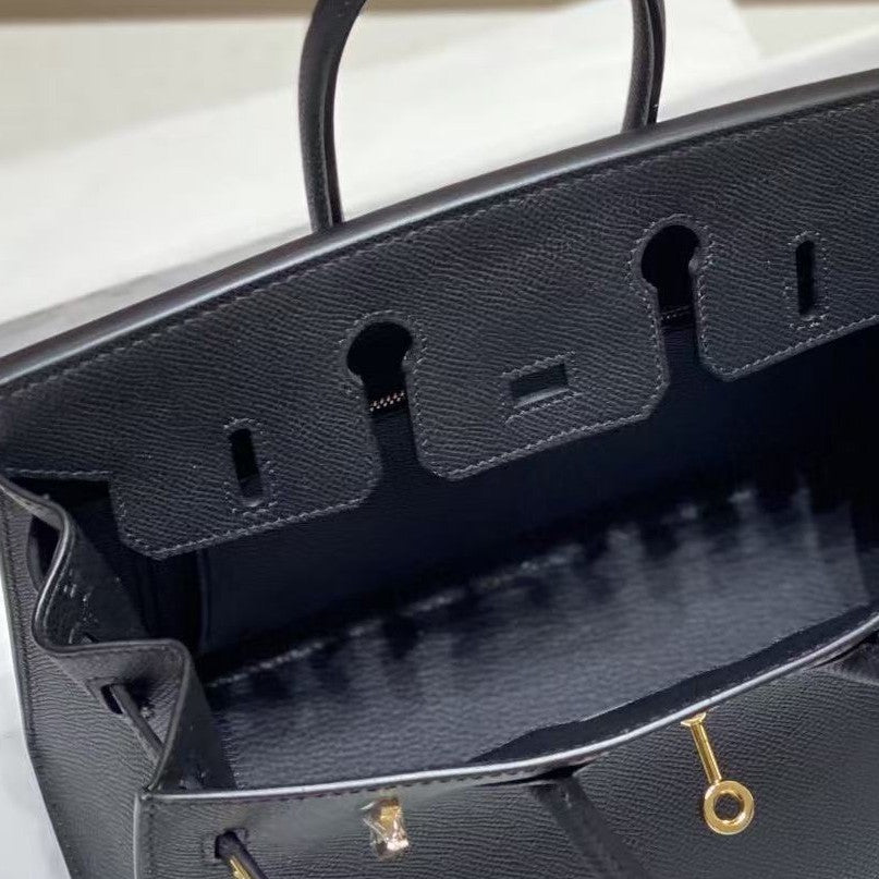 Women's Leather Birkin-Style Tote Bag 25-30cm, Hermès-Inspired Top-Handle Handbag, Trendy Versatile Purse for Daily Wear, Work & Travel, New Arrival