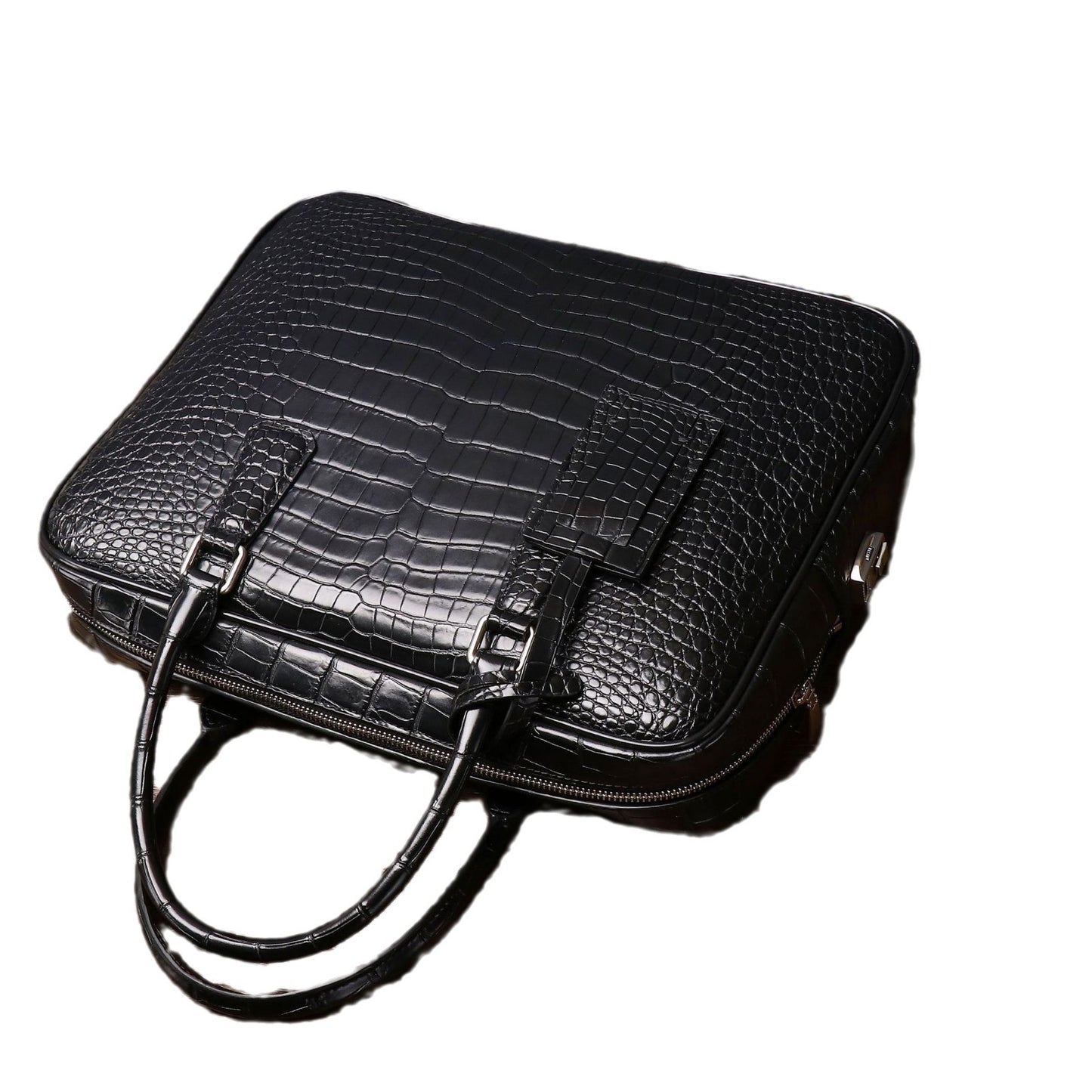 New Arrival Croc-Effect Business Briefcase for Men, A Large Capacity Top-Handle Document Laptop Bag with Trendy Professional Design