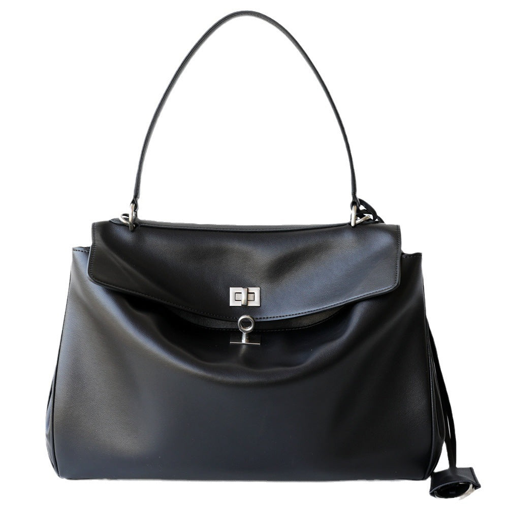 Soft Genuine Leather Tote Bag for Women Large Capacity Minimalist Commuter Shoulder Crossbody Handbag, Versatile Purse with Premium Leather Finish