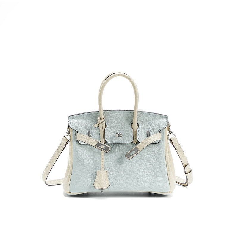 Genuine Togo Leather Birkin-Kelly Style Handbag for Women, New Arrival Large Capacity Spring Summer Commute Top Handle Purse, Niche Premium Bag for Ladies