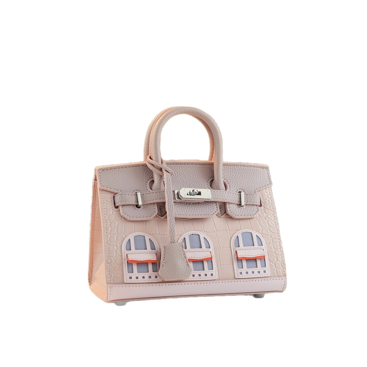 New Arrival Minimalist Birkin-Inspired Tote Bag for Women, Genuine Leather Color-Blocked Top-Handle Shoulder Crossbody Handbag with Versatile Design, Perfect Commuter Purse