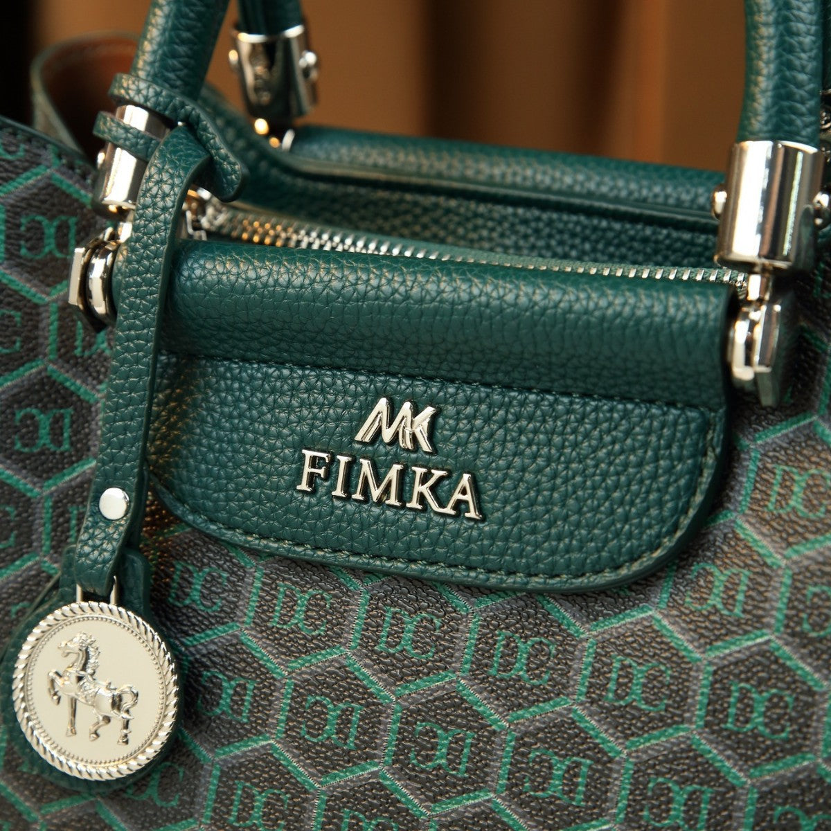 Emerald Green Print Bucket Bag for Women Vintage Large Capacity Shoulder Handbag, Versatile Stylish Purse with Rich Artistic Design