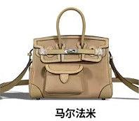 Premium Canvas & Top-Layer Leather Tote Bag for Women, Multi-Pocket Utility Design with Versatile Top-Handle Shoulder Crossbody Carry, Everyday Handbag