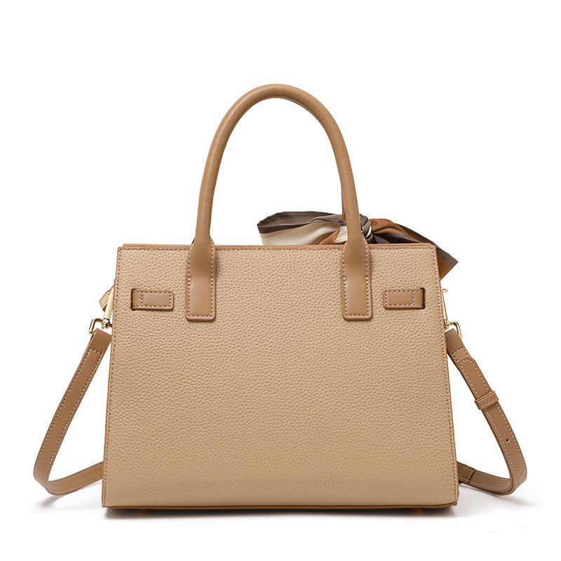 Chic Birkin-Inspired Genuine Leather Tote Bag for Women, Large Capacity Top-Handle Handbag with Elegant Sophisticated Design, Ideal Everyday Purse for Mom