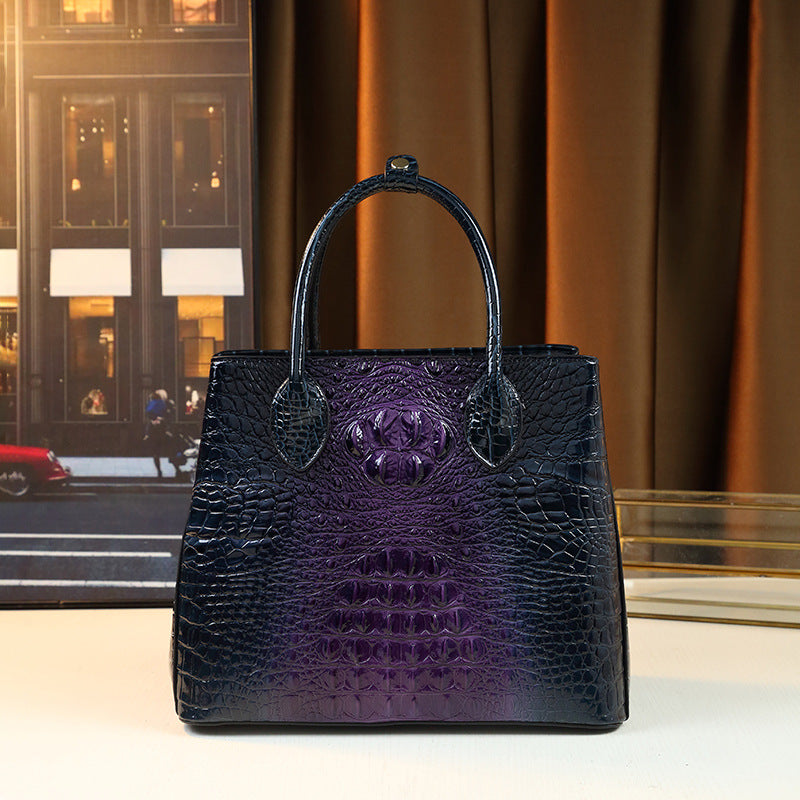 New Arrival Multi-Color Croc-Effect Business Commuter Bag for Women, A Large Capacity Top-Handle Shoulder Crossbody Handbag with Trendy Design 7917