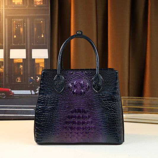 New Arrival Multi-Color Croc-Effect Business Commuter Bag for Women, A Large Capacity Top-Handle Shoulder Crossbody Handbag with Trendy Design 7917
