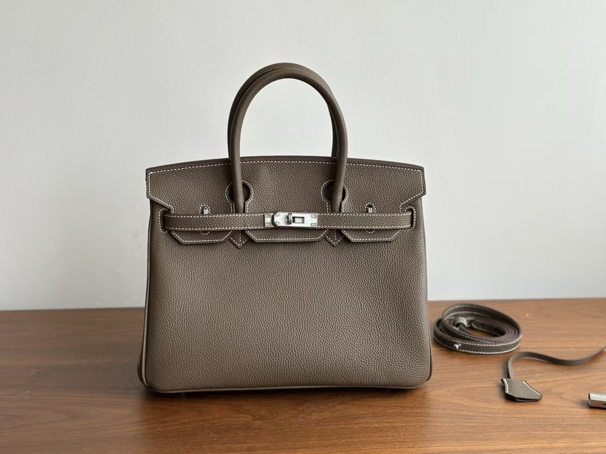 Genuine Togo Pebbled Leather Birkin-Kelly Style Bag for Women, New Large Capacity Classic Shoulder Crossbody Top Handle Purse, Premium Handbag for Ladies