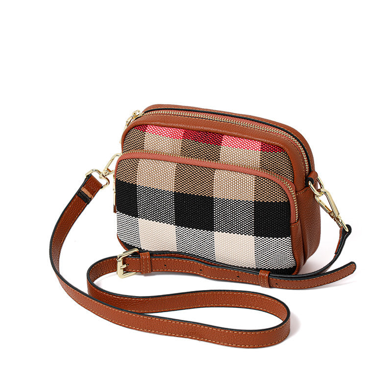 Genuine Leather Camera Crossbody Bag for Women, New Trendy Summer Shoulder Purse, Premium Versatile Small Square Handbag for Ladies