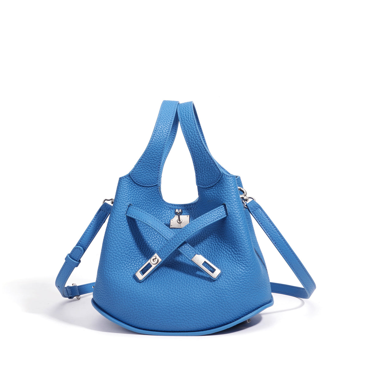Spring Summer Premium Niche Cowhide Basket Bag, Crossbody Shoulder Top Handle Purse, Genuine Leather Bucket Handbag for Women