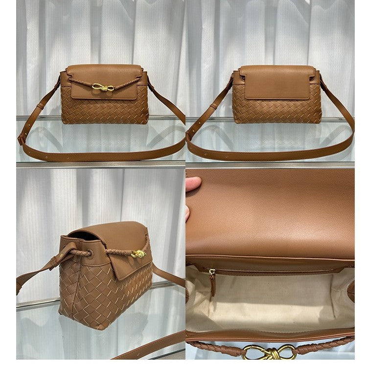 Genuine Leather Andiamo Medium Woven Bag for Men and Women, New Premium Top Handle Shoulder Briefcase Handbag, Versatile Unisex Briefcase for Ladies and Gentlemen