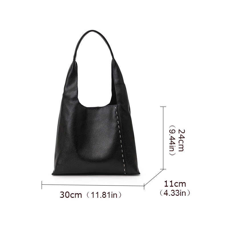 2026 Fall New Soft Cowhide Large Capacity Tote Bag, Fashionable Versatile Commute Top Handle Shoulder Purse, Premium Leather Handbag for Women