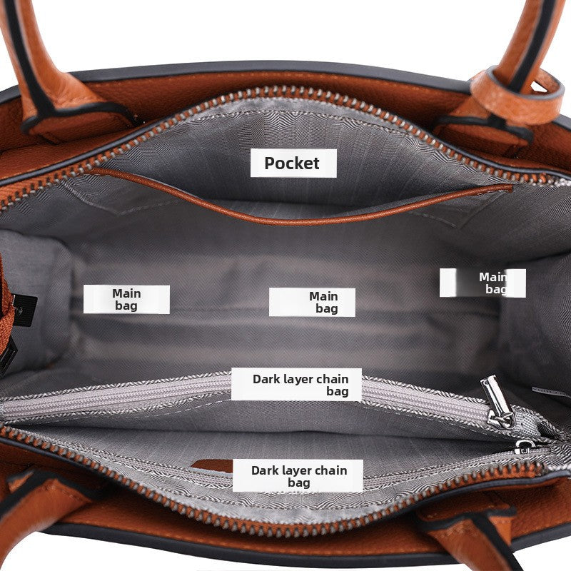New Fashionable Leather Trim Large Capacity Bag, Versatile Crossbody Shoulder Purse, Trendy Plaid Top Handle Handbag for Women