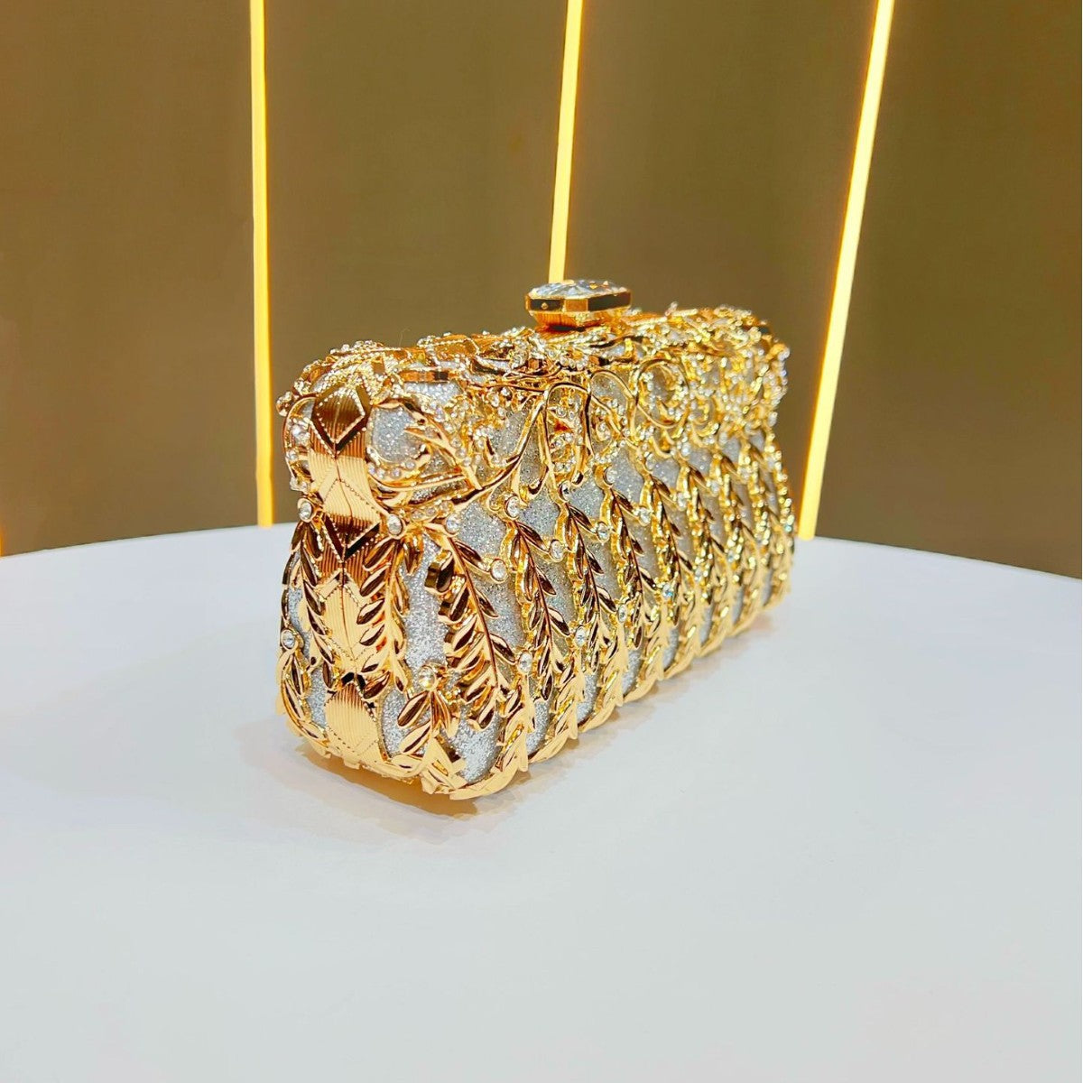 Women's Rhinestone-Embellished Luxury Evening Bag, Premium Top-Handle Banquet Purse for Formal Dress Bridesmaid, Sparkly Handbag