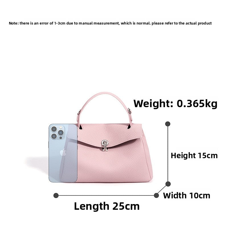 Korean Minimalist Design Leather Shoulder Bag, Niche Crossbody Top Handle Purse, Versatile Work Bag for Women