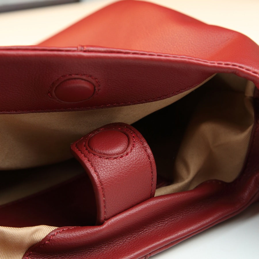 Pebble Grain Bento Bag for Women Minimalist Shoulder Crossbody Handbag, Niche Versatile Purse with Clean Solid Color Design