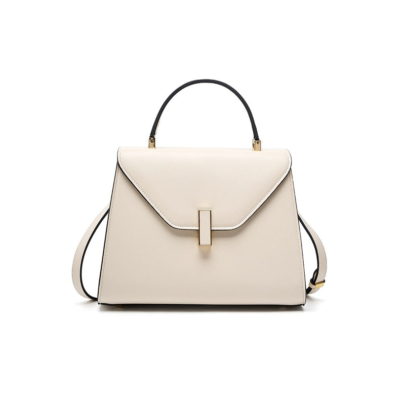 New Kelly-Style Niche Designer Bag in Genuine Leather, Large Capacity Shoulder Crossbody Top Handle Purse, Premium Fashionable Handbag for Women