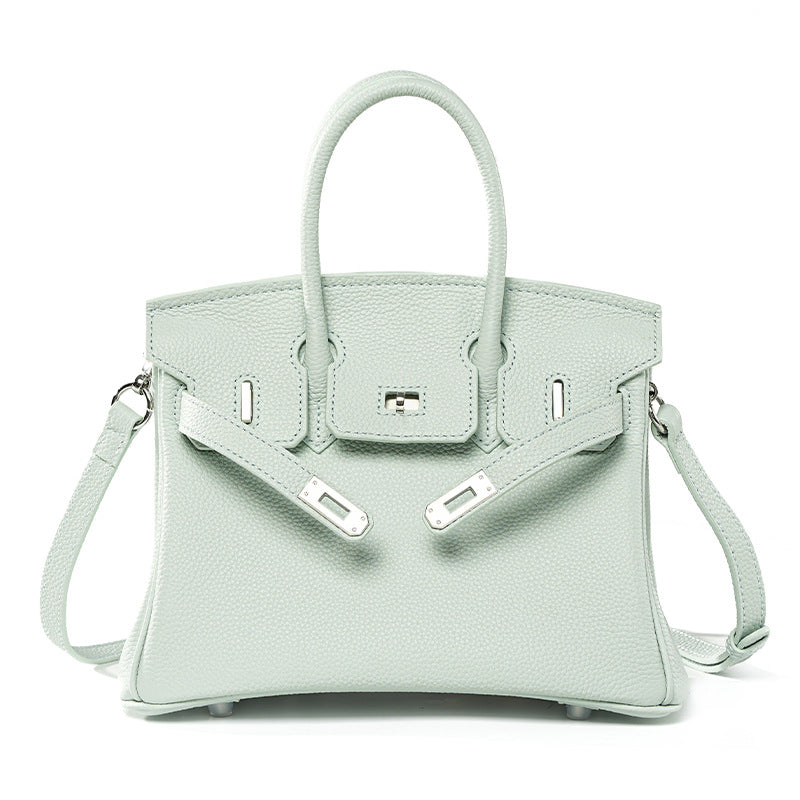 Genuine Togo Leather Birkin-Kelly Style Handbag for Women, Large Capacity Niche Top Handle Purse, Premium Work Commute Bag for Ladies