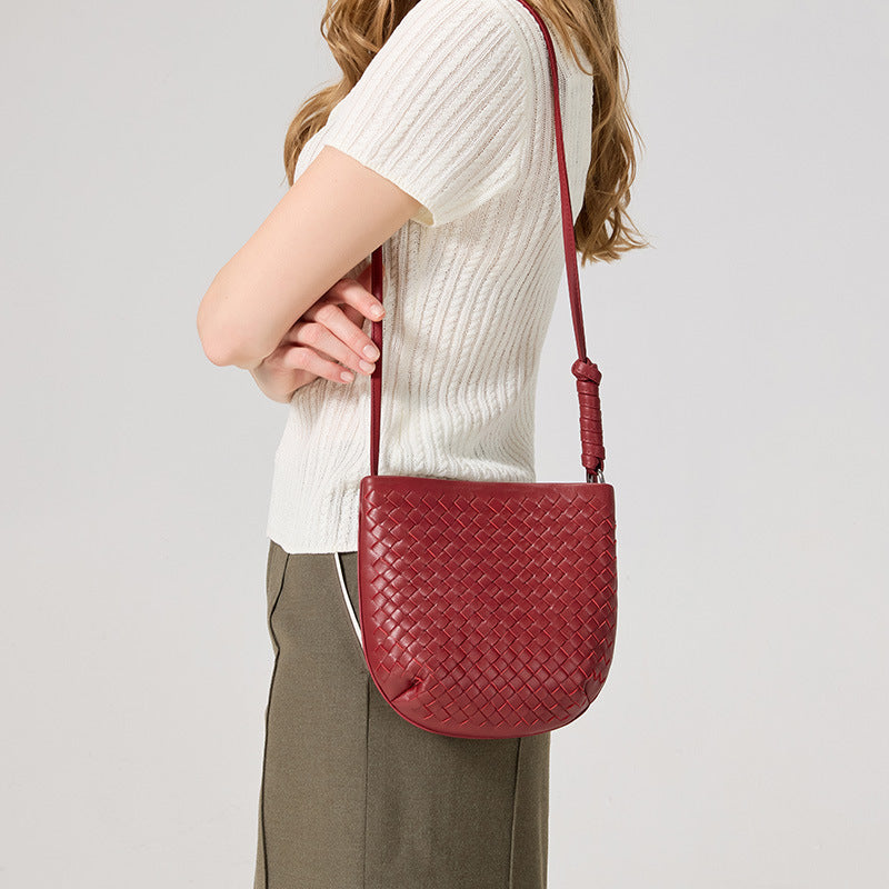 Handwoven Phone Bag for Women Elegant Shoulder Crossbody Purse, Premium Versatile Small Bag with Artisan Woven Texture