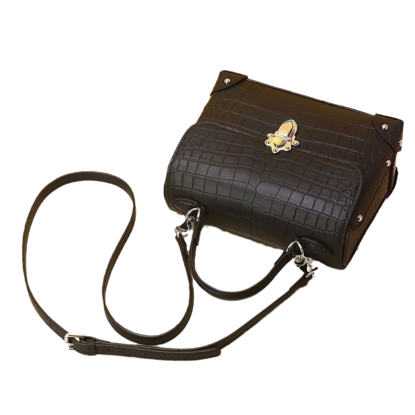 New Arrival Matte Croc-Effect Box Bag for Women, A Classic Top-Handle Shoulder Crossbody Handbag with High-End Fashionable Design, Perfect Everyday Purse