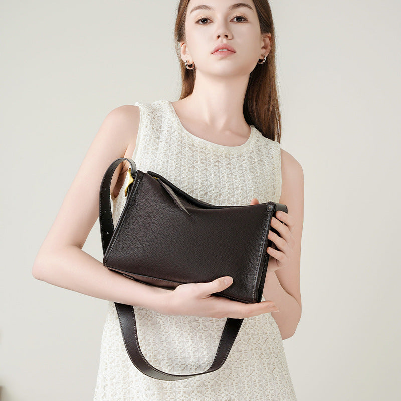 New Premium Togo Leather Slouchy Pillow Bag, Large Capacity Shoulder Crossbody Purse, Versatile Handbag for Women