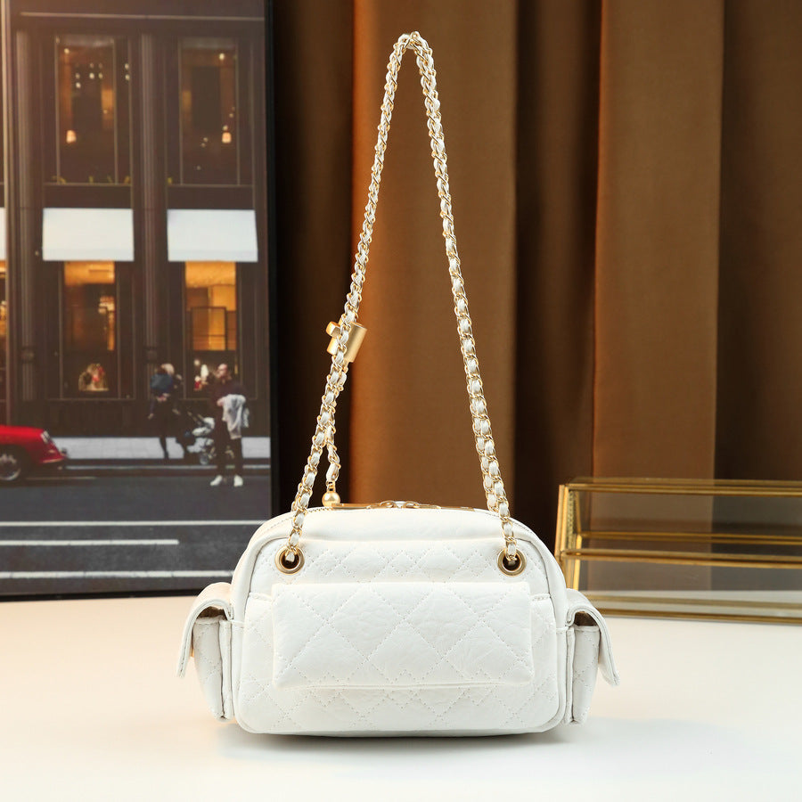 Korean Quilted Multi-Pocket Chain Bag for Women Chanel-Style Shoulder Crossbody Handbag, Versatile Trendy Purse with Classic Design