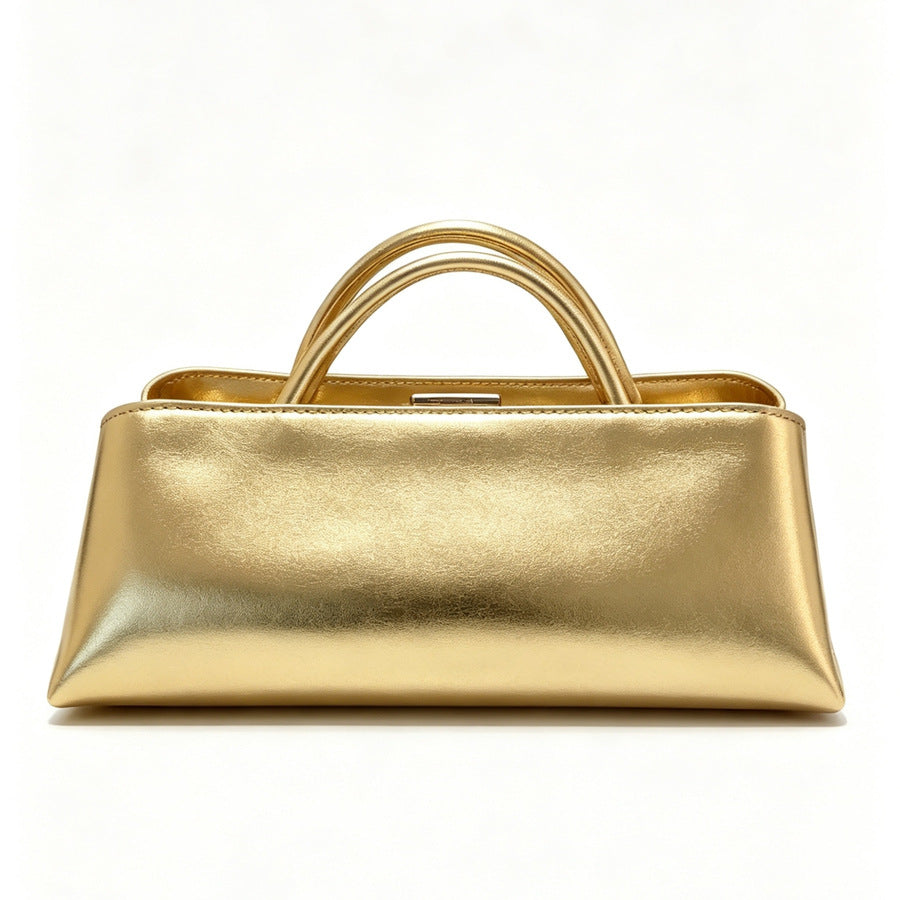 New Arrival Light Luxury Solid Color Square Clutch Bag for Women, A High-Texture Top-Handle Underarm Shoulder Handbag with Multi-Layer Design
