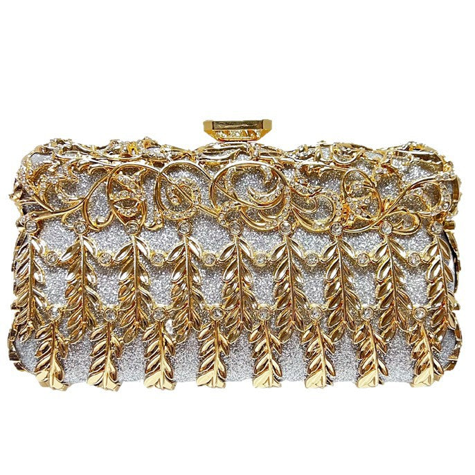 Women's Rhinestone-Embellished Luxury Evening Bag, Premium Top-Handle Banquet Purse for Formal Dress Bridesmaid, Sparkly Handbag