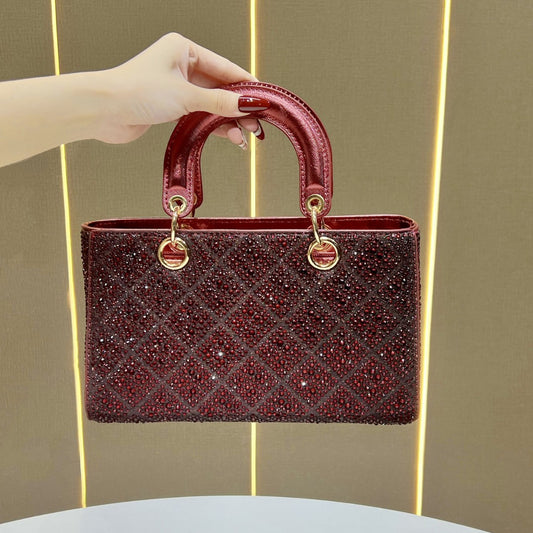 Dazzling Rhinestone-Embellished Lady-Style Bag for Women, A Crystal-Studded Crossbody Shoulder Top-Handle Handbag, Perfect for Banquets Evening Parties & Formal Events