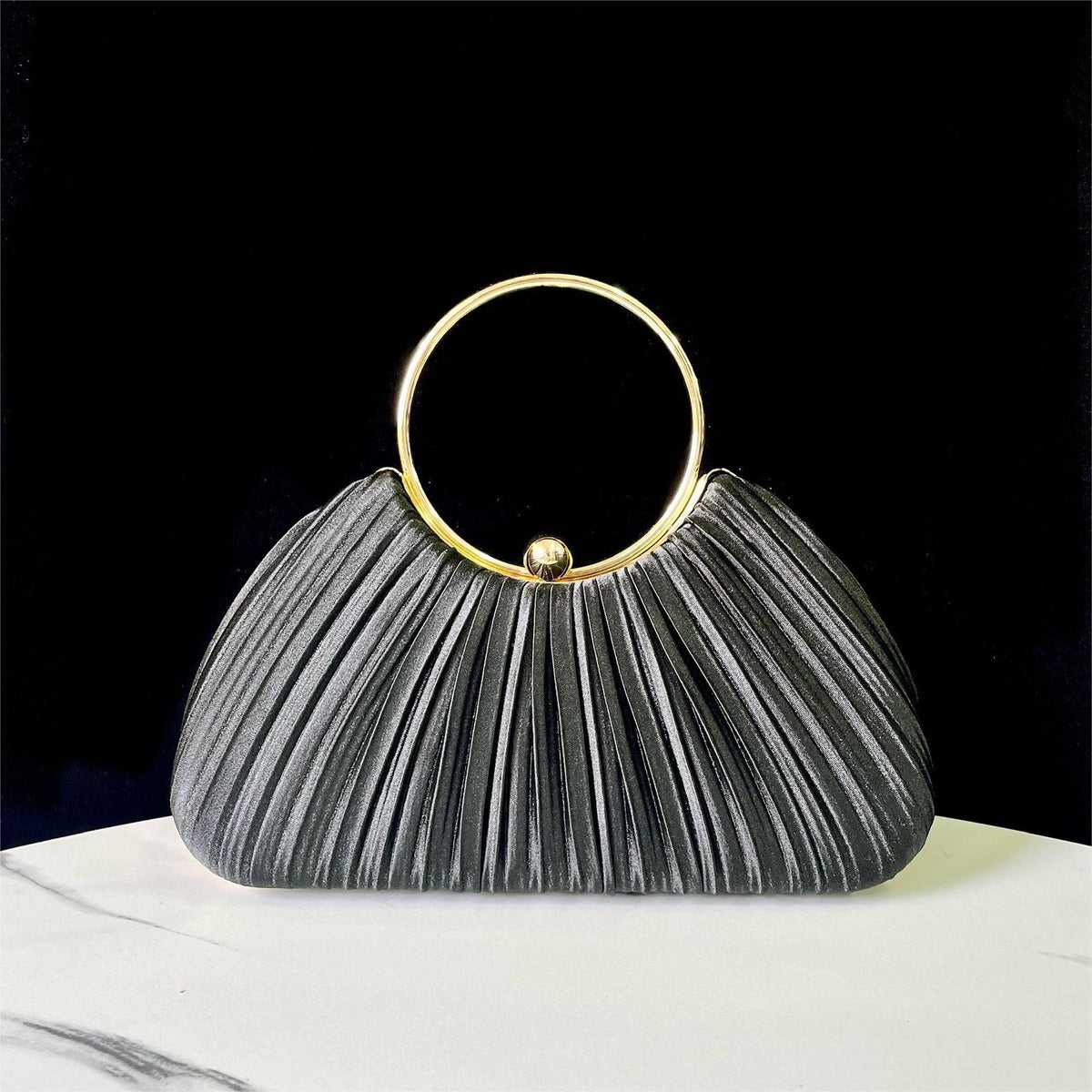 Elegant Pleated Evening Bag for Women, A Glamorous Chain Top-Handle Crossbody Shoulder Handbag Perfect for Banquets Parties & Special Occasions