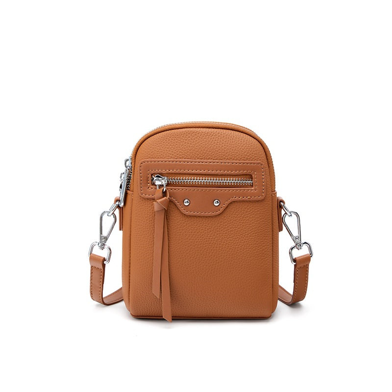 Genuine Top Layer Cowhide Phone Crossbody Bag for Women, New Premium Versatile Shoulder Small Purse, Everyday Leather Handbag for Ladies