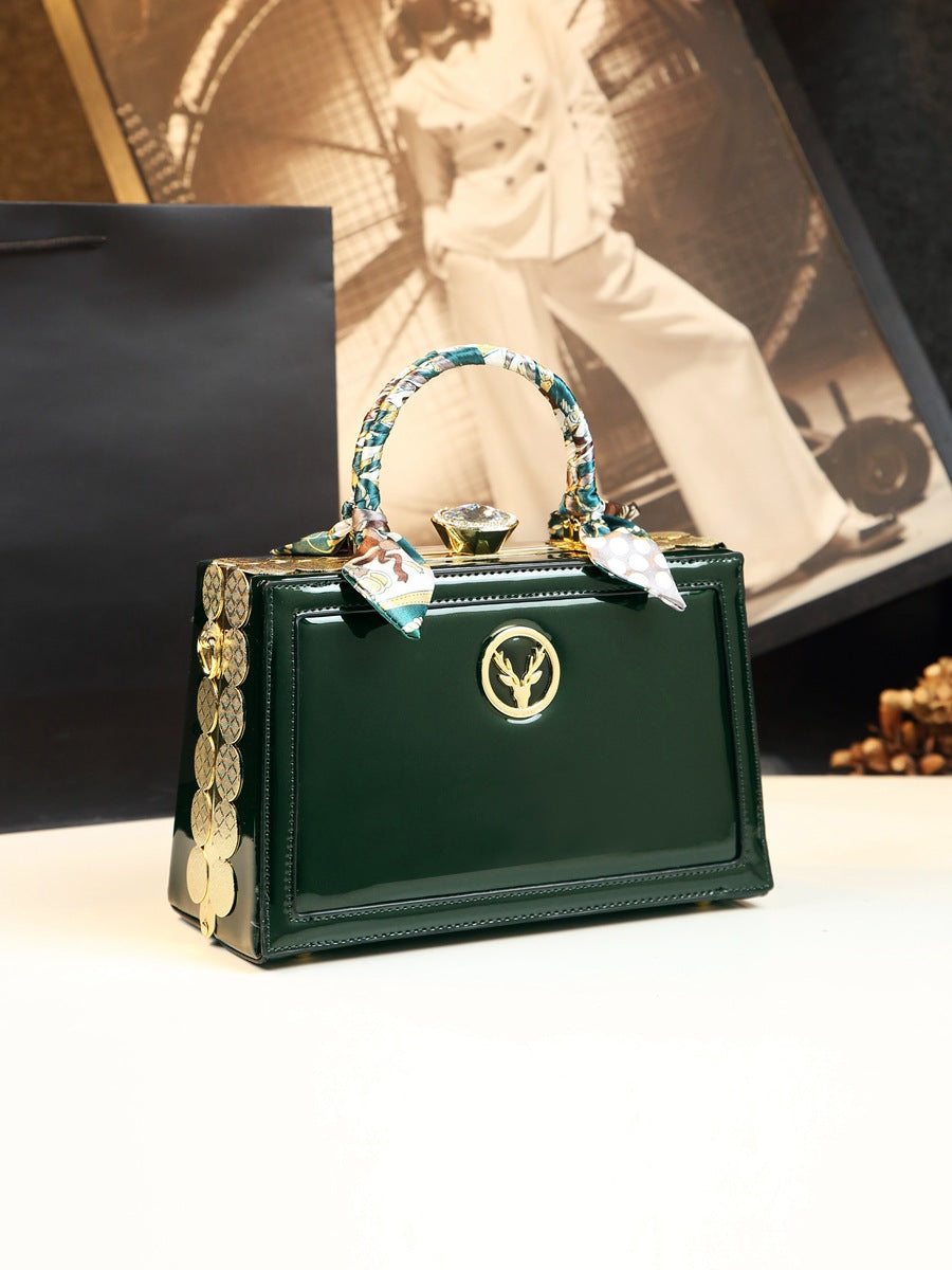 Genuine Leather Niche Mini Square Bag for Women Shoulder Crossbody Handbag, Premium Fashion Purse with Designer-Inspired Style