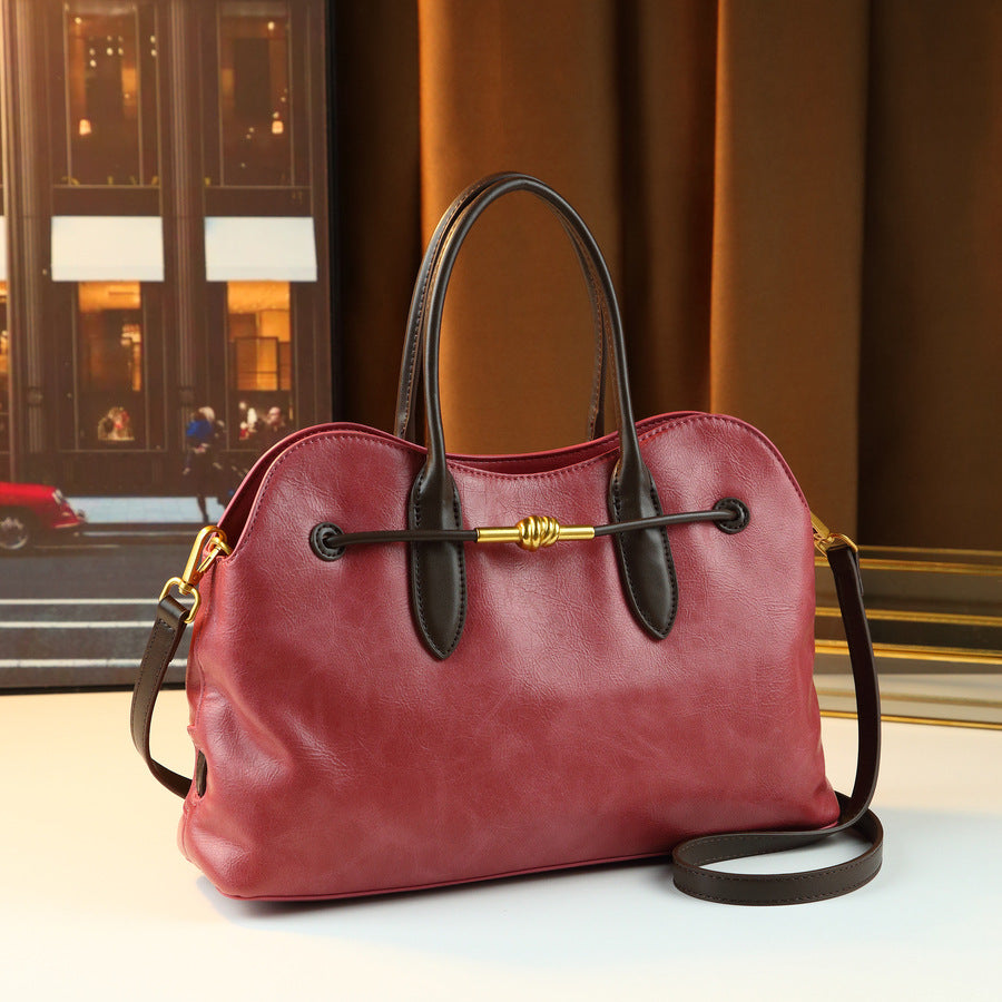 Vintage Shell Tote Bag for Women Large Capacity Fall Winter Shoulder Handbag, Versatile Commuter Purse with Timeless Classic Design