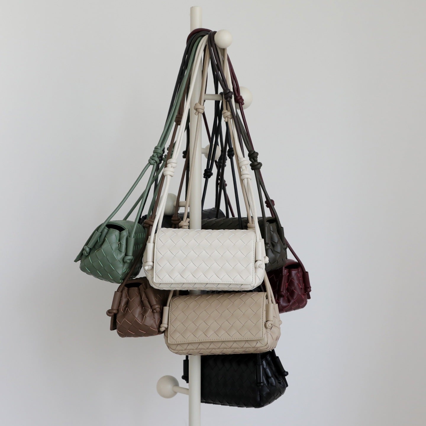 Cowhide Woven Flap Phone Bag for Women Mini Knot Shoulder Crossbody Handbag, Premium Niche Purse with Artisan Woven Texture