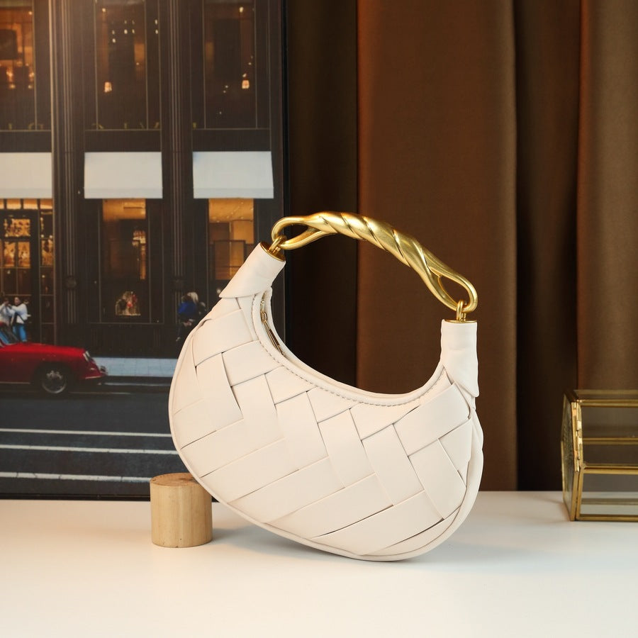Quilted Woven Evening Bag for Women Summer Shoulder Crossbody Handbag, Trendy Personality Purse with Textured Design