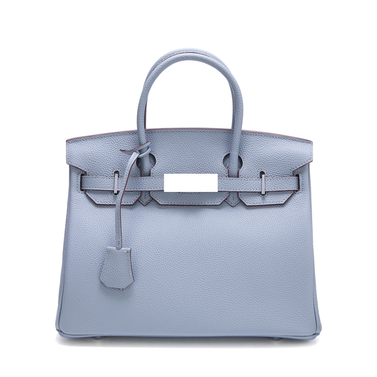 Genuine Top Layer Cowhide Togo Leather Birkin-Style Bag for Women, New Silver Hardware Large Capacity Top Handle Handbag, Premium Export Quality Purse for Ladies