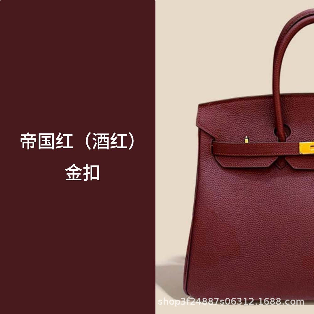 Premium Top-Layer Cowhide Leather with Pebbled Texture, Birkin-Inspired Tote Bag for Women, Spacious Large Capacity Top-Handle Shoulder Crossbody Handbag with Luxurious Feel