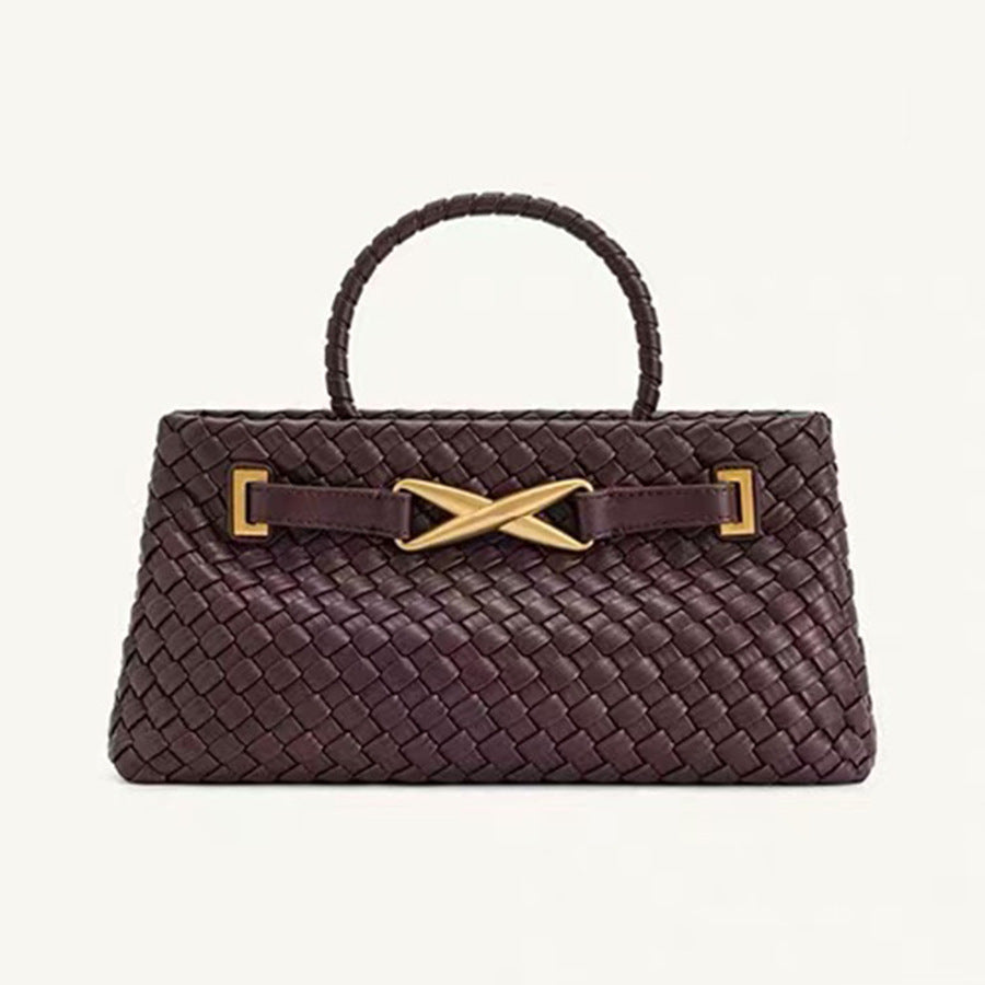 PU Woven Bucket Bag for Women Summer Shoulder Crossbody Handbag, Bestselling Versatile Purse with Natural Woven Texture