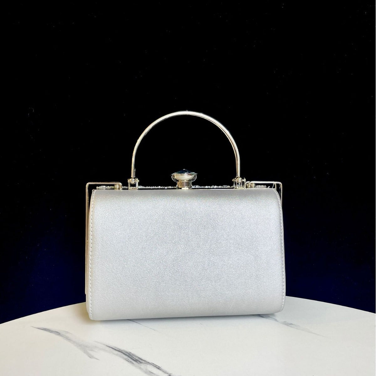 Women's Sparkly Small Square Evening Bag, Rhinestone-Embellished Top-Handle Crossbody Shoulder Purse for Banquet & Party