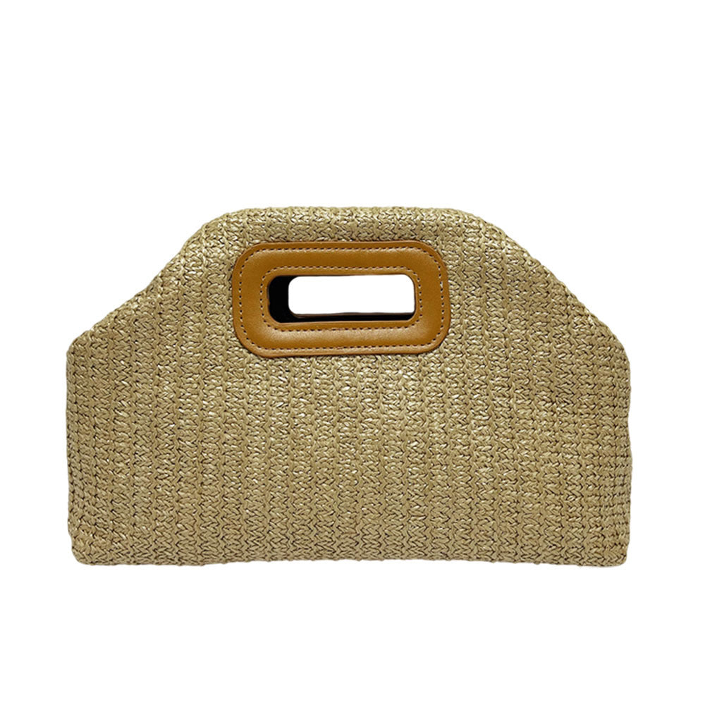 Women's Large Capacity Woven Straw Clutch Bag, Versatile Chain Crossbody Shoulder Handbag with Boho Design, Summer Beach Purse