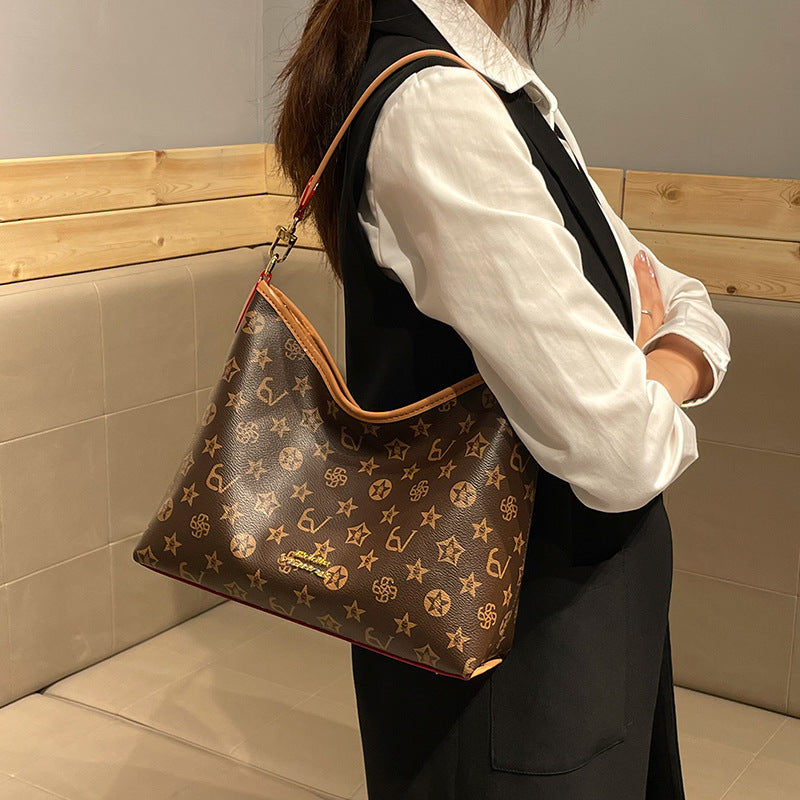Premium Large Tote Shoulder Underarm Bag for Women | LV-Inspired Light Luxury Handbag with Sophisticated High-End Design | Spacious Commuter Carryall for Work, Errands & Travel | Chic Everyday Purse with Effortless Elegance & Timeless Appeal